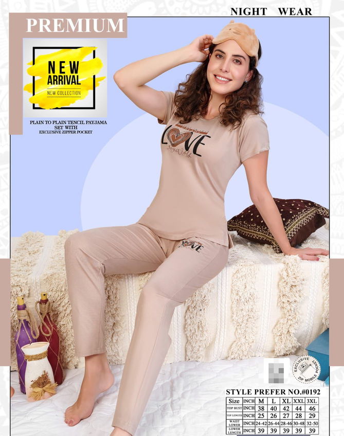 Vol At 0192 By Summer Special Soft Tencil Plain Night Suit Wholesale Online
